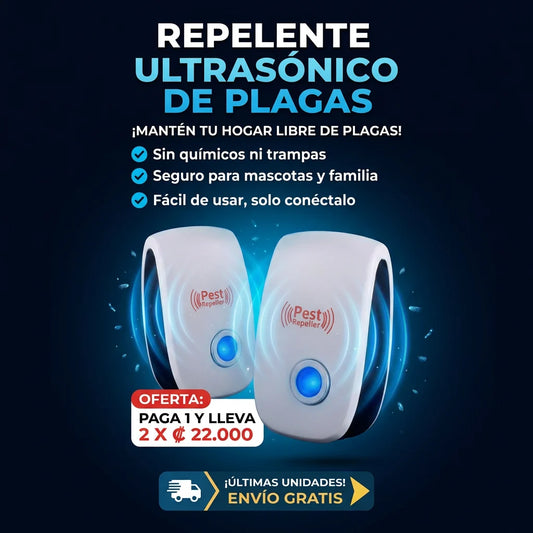 REPELENTE ULTRASÓNICO ANTI PLAGAS (PAGA 1 Y LLEVA 2)